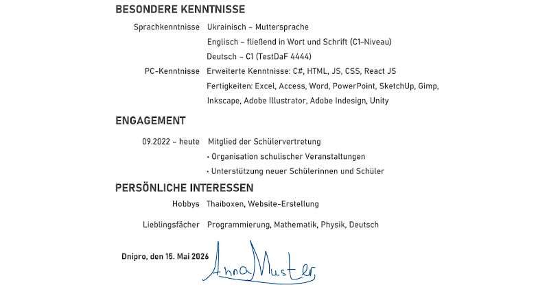 Besondere Kenntnisse